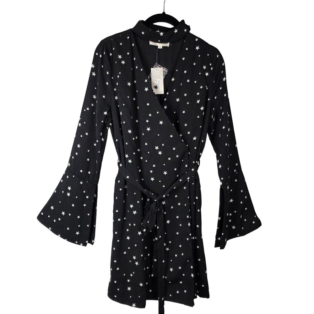 J.O.A. Celestial Star Print Wrap Dress – Size Medium – NWT
